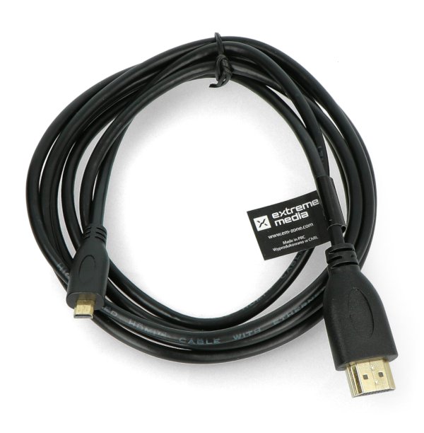 MicroHDMI - HDMI v1.4 Natec Extreme Medienkabel schwarz - 1,8m