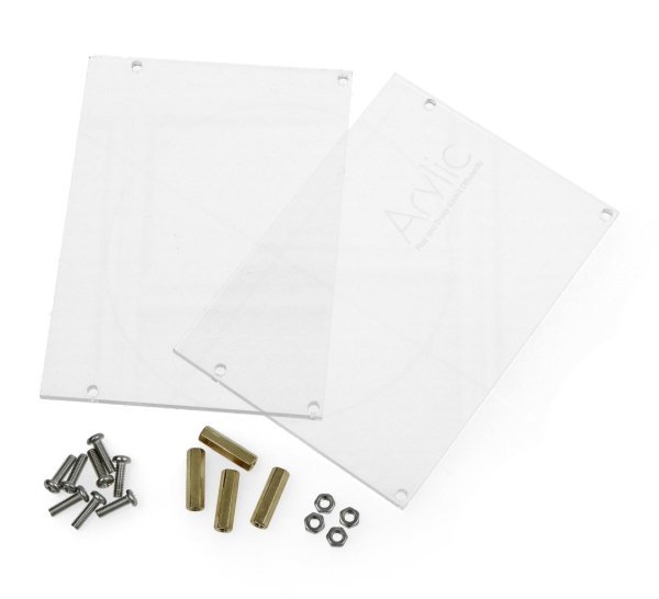 Inhalt des Kits mit Acrylgehäuse für Verstärker der Serie Arylic.