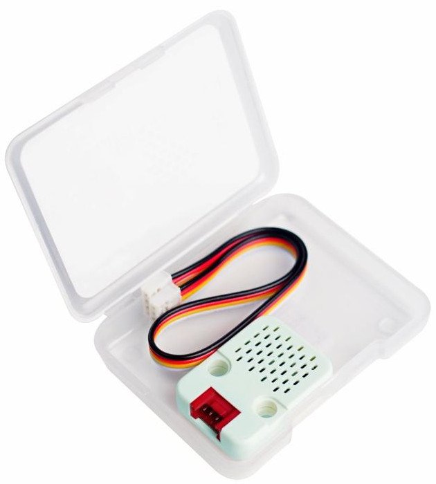 Der Sensor mit Verbindungskabel zum Anschluss an das Hauptmodul befindet sich zur einfachen Aufbewahrung in einem kleinen Kunststoffbehälter.
