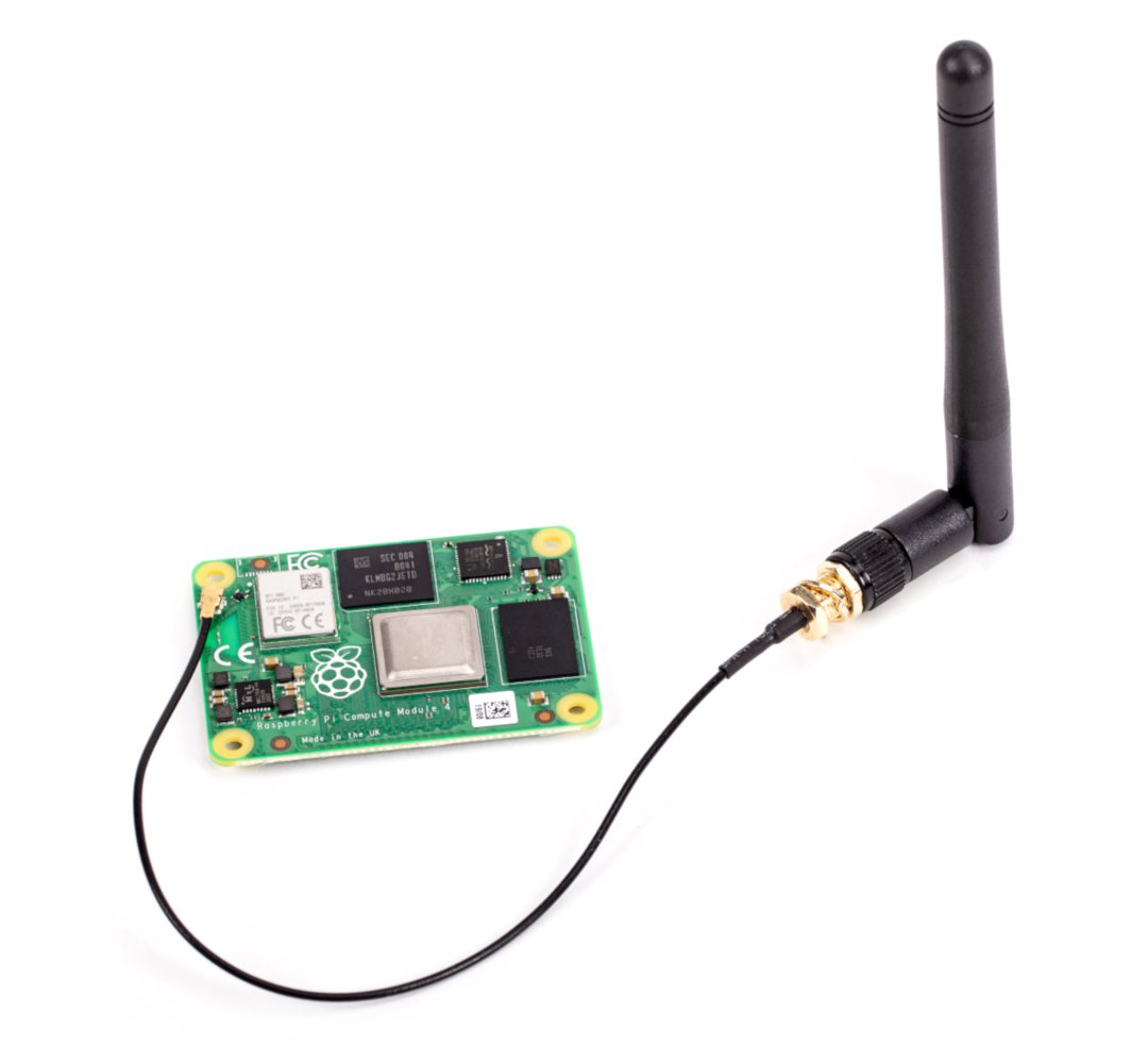 An das Raspberry Pi CM4-Modul angeschlossene Antenne
