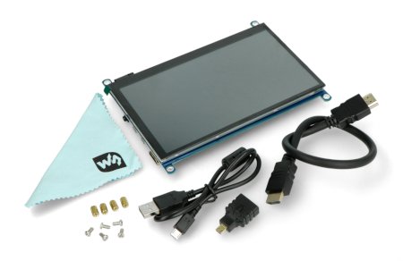 Das Kit enthält einen QLED-Bildschirm, Adapter, Kabel und Montagematerial.