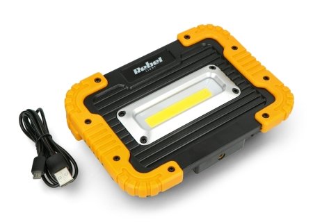 Wiederaufladbarer LED-Fluter mit USB-Kabel, 10 W, 900 lm, IP44, 3,7 V, 4000 K