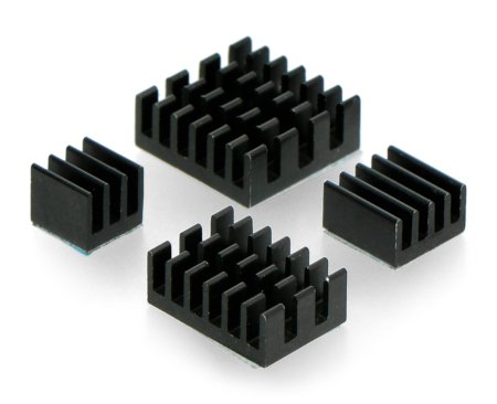 Kühlkörper-Set für Raspberry Pi 4 - schwarz mit Wärmeleitband - 4 Stk.