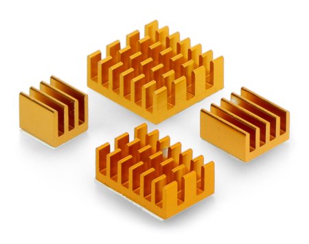 Kühlkörper-Set für Raspberry Pi 4 - Gold mit Wärmeleitband - 4 Stk.