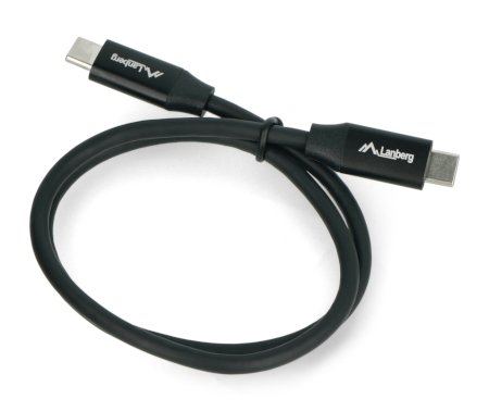 Lanberg USB C - USB C 2.0 schwarz Premium QC 4.0 PD Kabel mit einer Länge von 0,5 m.