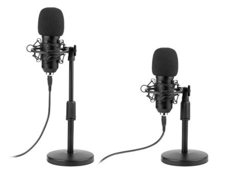 Mikrofonhöhenverstellung von 21 cm bis 31 cm.