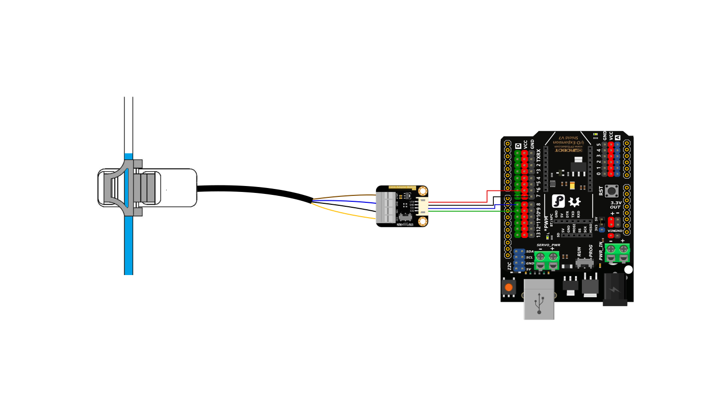 Anschlussplan des Sensors mit Arduino.