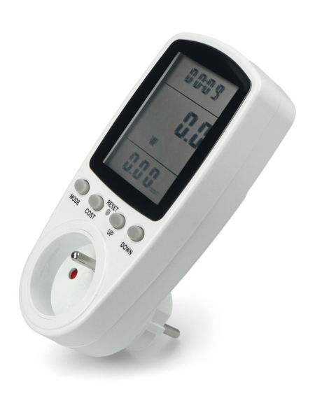 Das Wattmeter darf nur im 230-V-Netz verwendet werden Technische Daten des Blow Digital-Wattmeters Stromquelle: 230 V / 50 Hz Maximale Belastung: 16 A, 3600 W Spannungsmessbereich: von 150 V bis 240 V AC (+/- 1 %) Strommessung: von 0,01 A bis 16 A (+/- 1 % oder +/- 0,01 A) Leistungsmessbereich: von 0,20 W bis 4416 W (+/- 1 % oder +/- 0,2 W) Frequenzmessbereich: 45 bis 65 Hz Minimaler angezeigter Gesamtverbrauch: 0,01 KWH Energiemessbereich: 0,00 bis 9999,99 KWH Kostenbereich: 0,00 bis 9999 Energieverbrauch: <0,5 W WARNUNG! Das Wattmeter darf nur an einem 230-V-Netz verwendet werden.