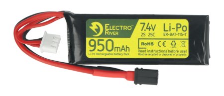 Batterie Li-Pol Electro River 950 mAh 25C 2S 7,4 V - T-DEAN
