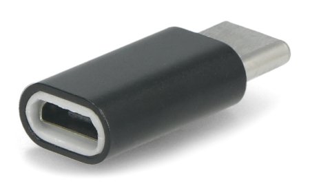 Adapter microUSB - USB Typ C zástrčka - černá