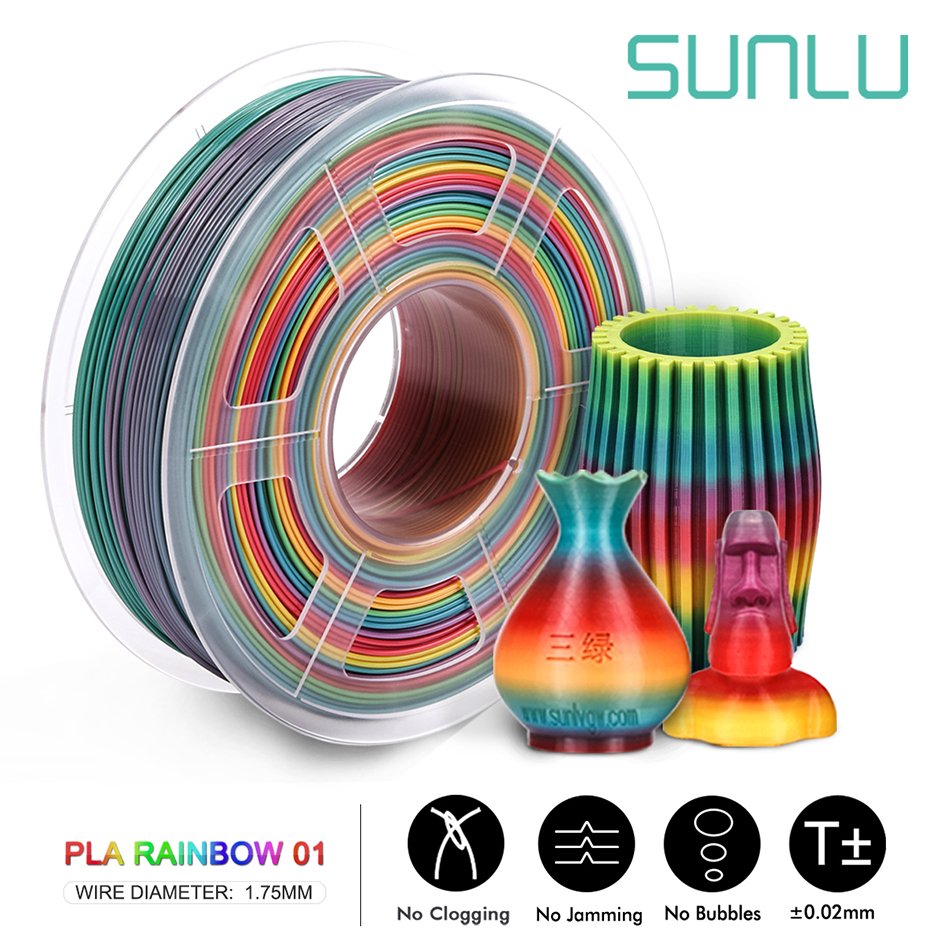 Filament Sunlu PLA 1,75 mm 1 kg - Regenbogen