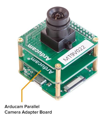 Verbinden Sie den Adapter mit dem ArduCam USB2 Camera Shield und der Kamera.