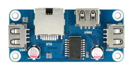 HUB Ethernet / USB - 3xUSB 1xRJ45 Ethernet - Overlay für Raspberry Pi - Waveshare 20416