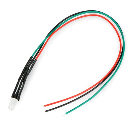 5mm 12V LED mit einem Widerstand und einem Draht - zweifarbig rot / grün - gemeinsame Kathode - 5St