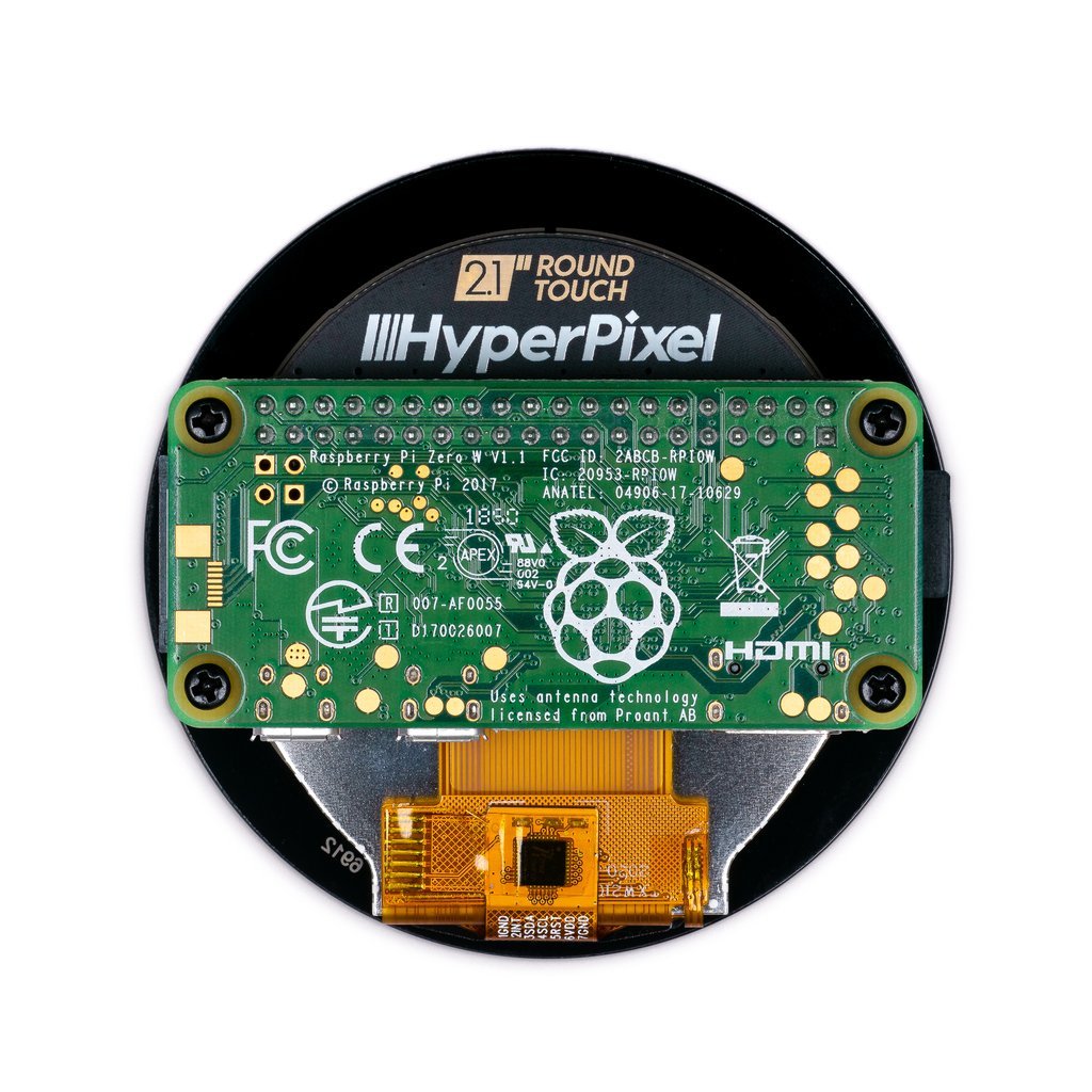 Kapazitiver IPS-LCD-Touchscreen 2,1 '' 480x480px DPI GPIO - HyperPixel Round für Raspberry Pi