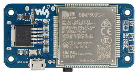 SIM7600G-H 4G HAT (B) - nakładka GNSS / LTE 4G / 3G / 2G do Raspberry Pi - Waveshare 19485