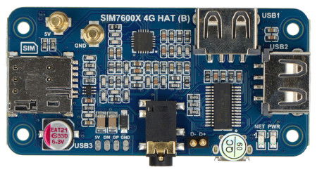 SIM7600G-H 4G HAT (B) - nakładka GNSS / LTE 4G / 3G / 2G do Raspberry Pi - Waveshare 19485