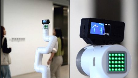 In Kombination mit dem M5StickT-Modul und der Wärmebildkamera myCobot kann es die Temperatur des menschlichen Körpers erfassen.