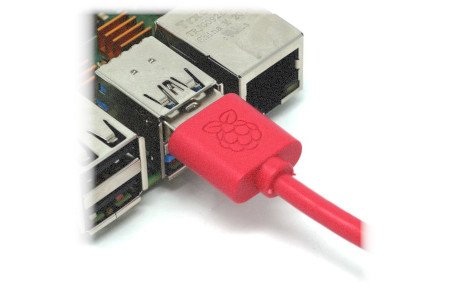 Das offizielle Raspberry Pi microUSB-Kabel in Rot