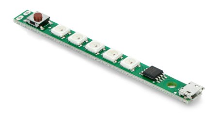 RGB-LED-Streifen 5 x 5-V-USB-Dioden mit Musterwähler - Kitronik 3561