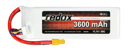 Li-Pol Redox 3600 mAh 30C 3S 11,1V-Paket