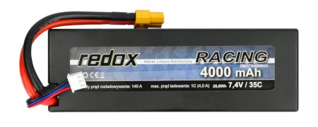 Li-Pol Redox Racing 4000 mAh 35C 2S 7,4 V - Hardcase