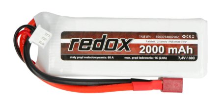 Li-Pol Redox 2000 mAh 30C 2S 7,4V-Paket