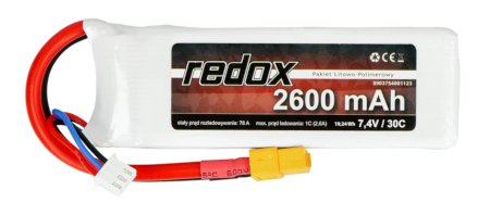 Li-Pol Redox 2600mAh 30C 2S 7,4V Paket