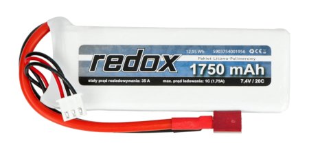 Li-Pol Redox 1750 mAh 20C 2S 7,4V-Paket