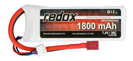 Li-Pol Redox 1800 mAh 30C 2S 7,4V-Paket