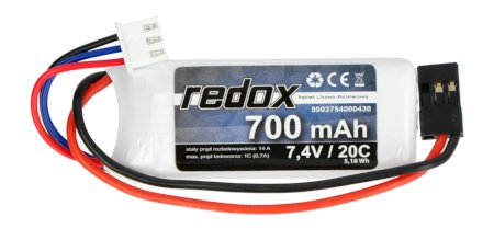 Li-Pol Redox 700mAh 20C 2S 7,4V-Paket
