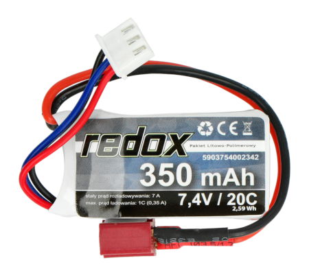 Li-Pol Redox 350mAh 20C 2S 7,4V Paket