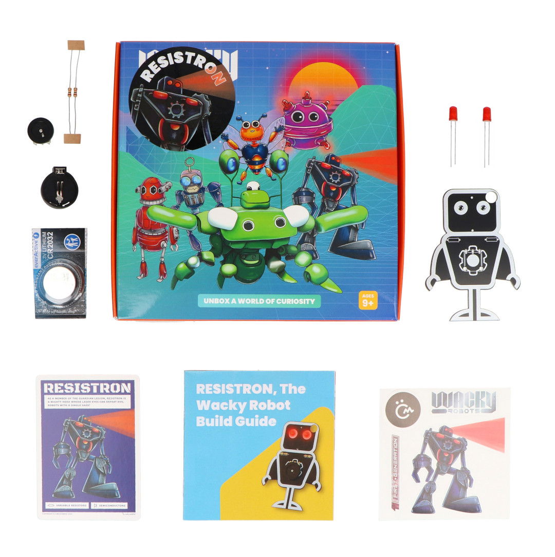 Resistron-Roboter – Teil des CircuitMess Wacky Robots-Sets.