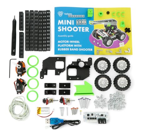 Zusammengebaute Fahrzeugkomponenten des Totem Maker Mini Shooterd Totem Maker Mini Shooter Kit