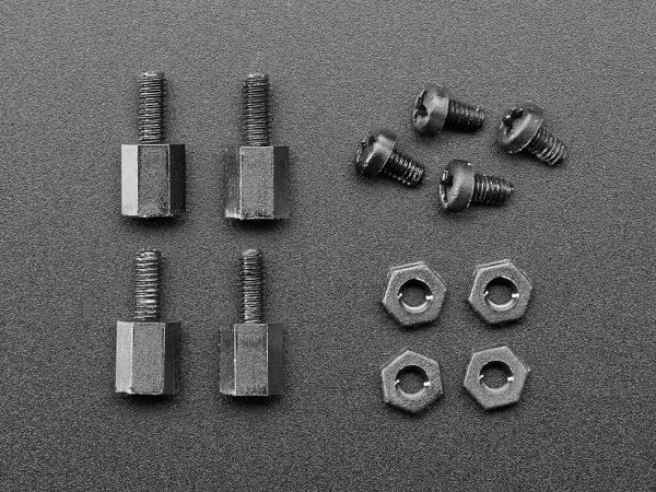 Montagesatz M2,5 - Schrauben, Muttern und Nylon-Distanzstücke