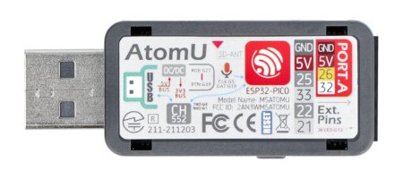 AtomU - IoT ESP32-Entwicklungsmodul mit USB-A-Anschluss - M5Stack K117.