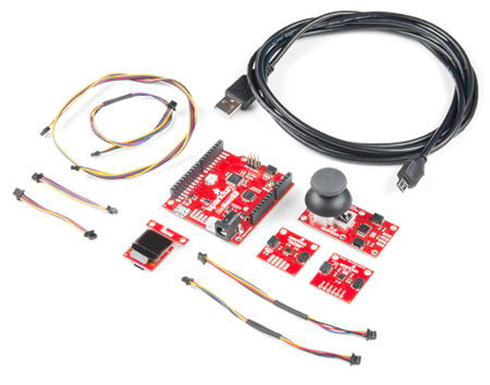 Inhalte des SparkFun Qwiic Pro Kits.