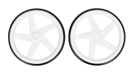 Weiße Räder - 2x weiße Räder - für Servo vom Typ FS90R - Kitronik 2593-SV.