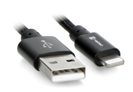 Natec USB A - Lightning Kabel für iPhone / iPad / iPod (MFI) - schwarz, Textilgeflecht - 1,5m