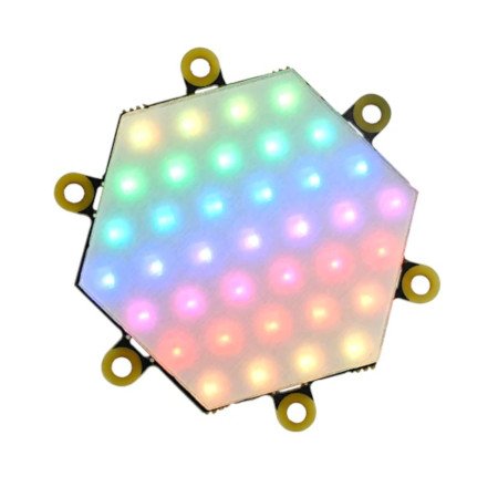 Neo Hex - sechseckige Platte mit 37x LED-RGB-Dioden - WS2812 - M5Stack A045-B.