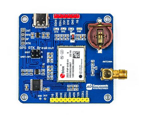 Moduł GPS-RTK HAT z układem GNSS ZED-F9P - nakładka do Raspberry Pi - SB Components 25961