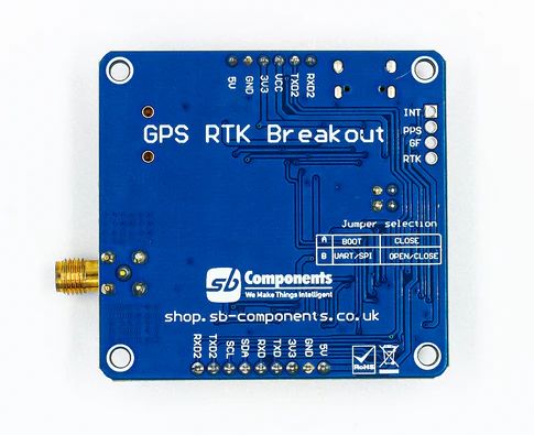 Moduł GPS-RTK HAT z układem GNSS ZED-F9P - nakładka do Raspberry Pi - SB Components 25961