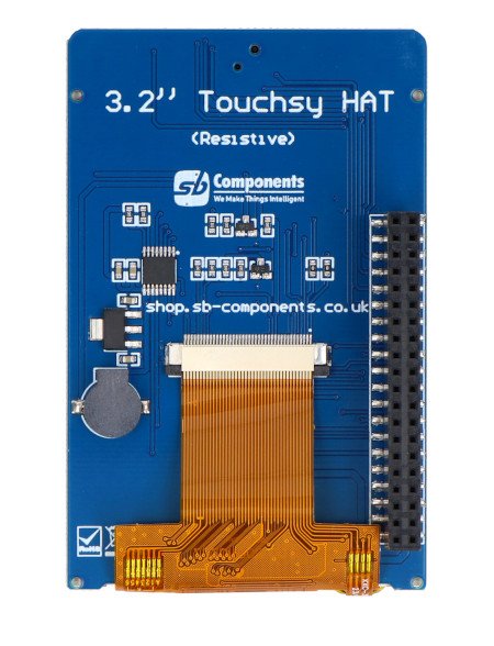 Touchsy HAT - nakładka z dotykowym wyświetlaczem LCD 3,2'' 320 x 240 px do Raspberry Pi - SB Components 26418
