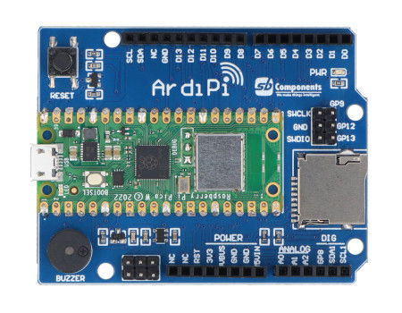 ArdiPi - płytka rozwojowa z Raspberry Pi Pico W zgodna z Arduino Uno - SB Components 26630