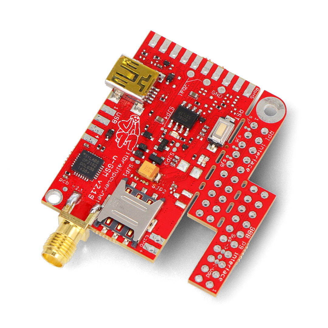 Moduł 2G / GSM - u-GSM shield v2.19 M95FA - do Arduino i Raspberry Pi - złącze SMA