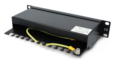 Patch Panel 12-portowy ekranowany - do szaf serwerowych 10'' - 1U kat. 6 FTP - czarny - Lanberg PPF6-9012-B