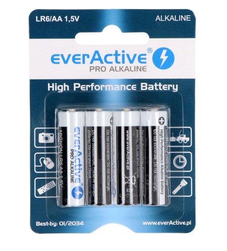 Bateria AA (R6 LR6) alkaliczna - 3000 mAh - everActive Pro - blister 4 szt.