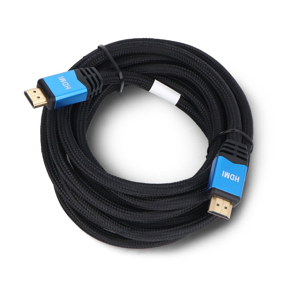 Przewód HDMI 2.0 - czarny w oplocie - 3 m - Lanberg CA-HDMI-20CU-0030-BL