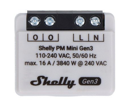 Shelly PM Mini Gen3 - inteligentny miernik zużycia energii 240 V / 16 A WiFi / Bluetooth - 1 kanał - aplikacja Android / iOS