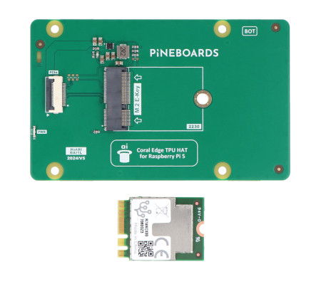 Pineberry Pi Hat AI! - adapter Coral TPU PCIe M.2 E-key do Raspberry Pi 5